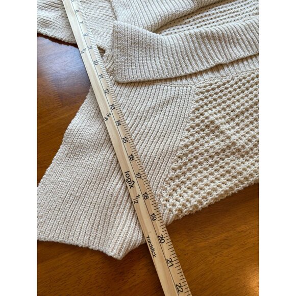 Anthropologie Emmelee Womens Cream Knit Open Cardigan Sweater Cottagecore - Picture 4 of 9